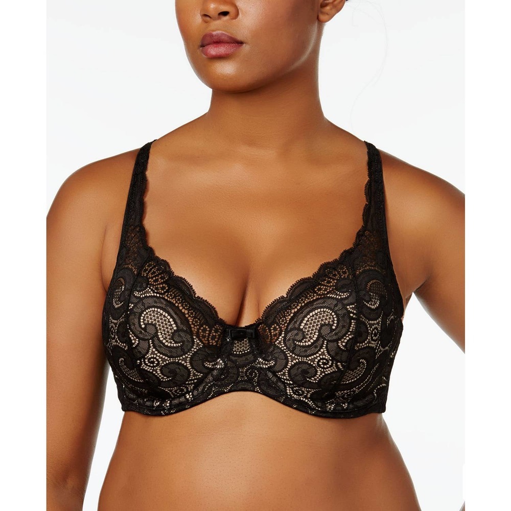 Playtex Love My Curves Beautiful Lace Black Bra Lingerie NWT $42 36C - Picture 1 of 10